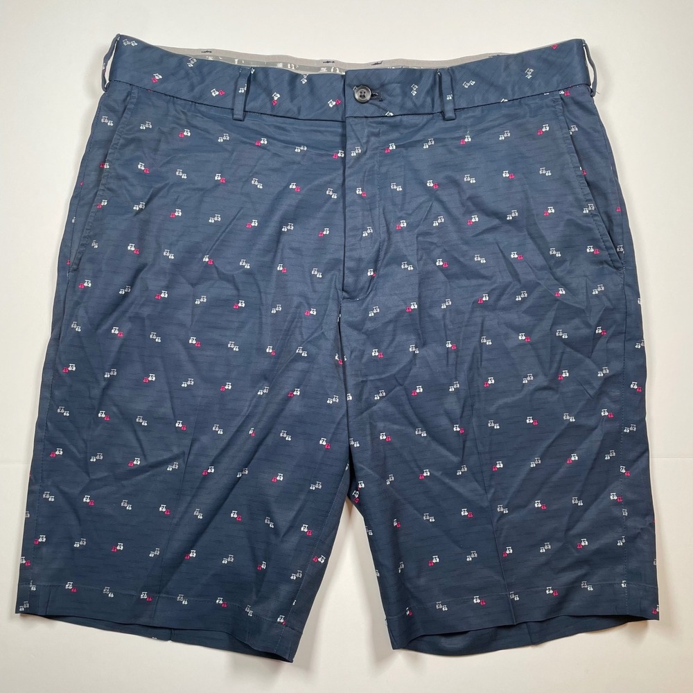 Walter Hagen Golf Shorts Sz 36 Blue‎ Golf Cart Print Performance Lightweight